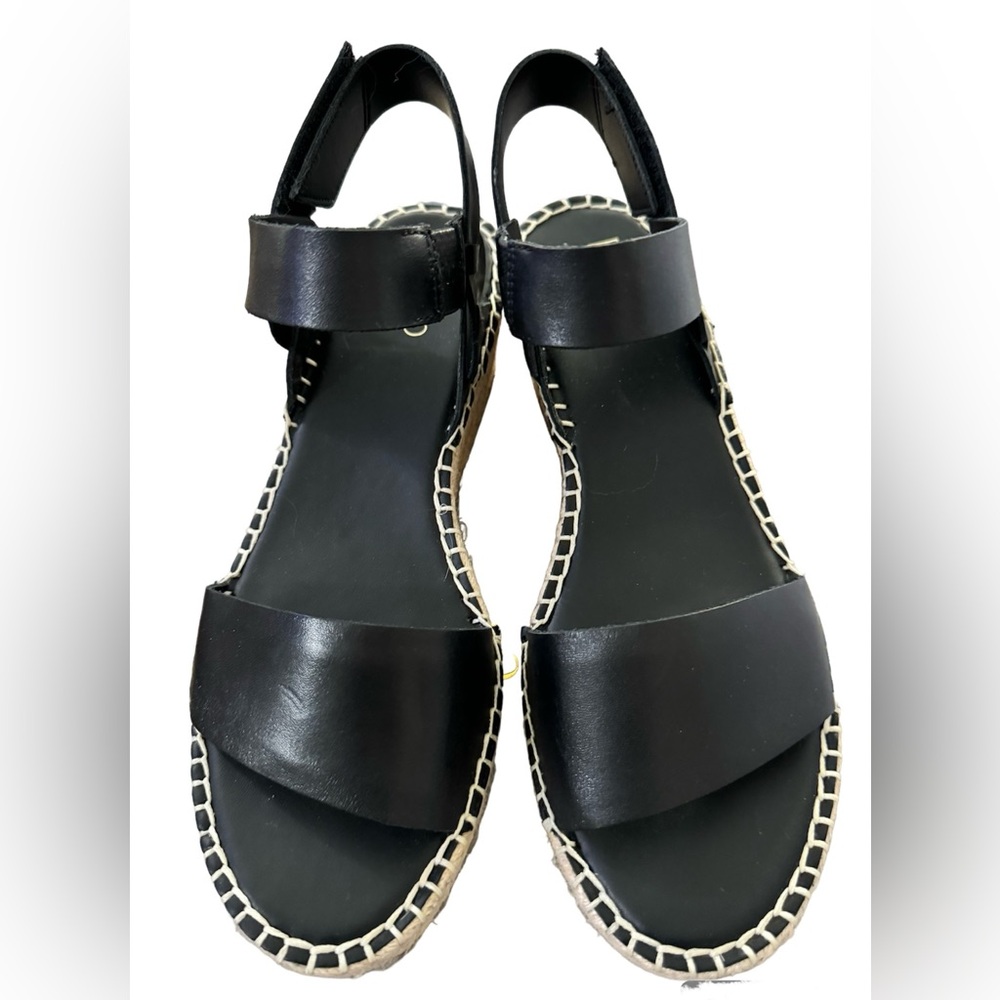 Brand NEW FrancoSarto “PATRA, BLACK LE Platform Wedge Espadrille Sz. 9.5